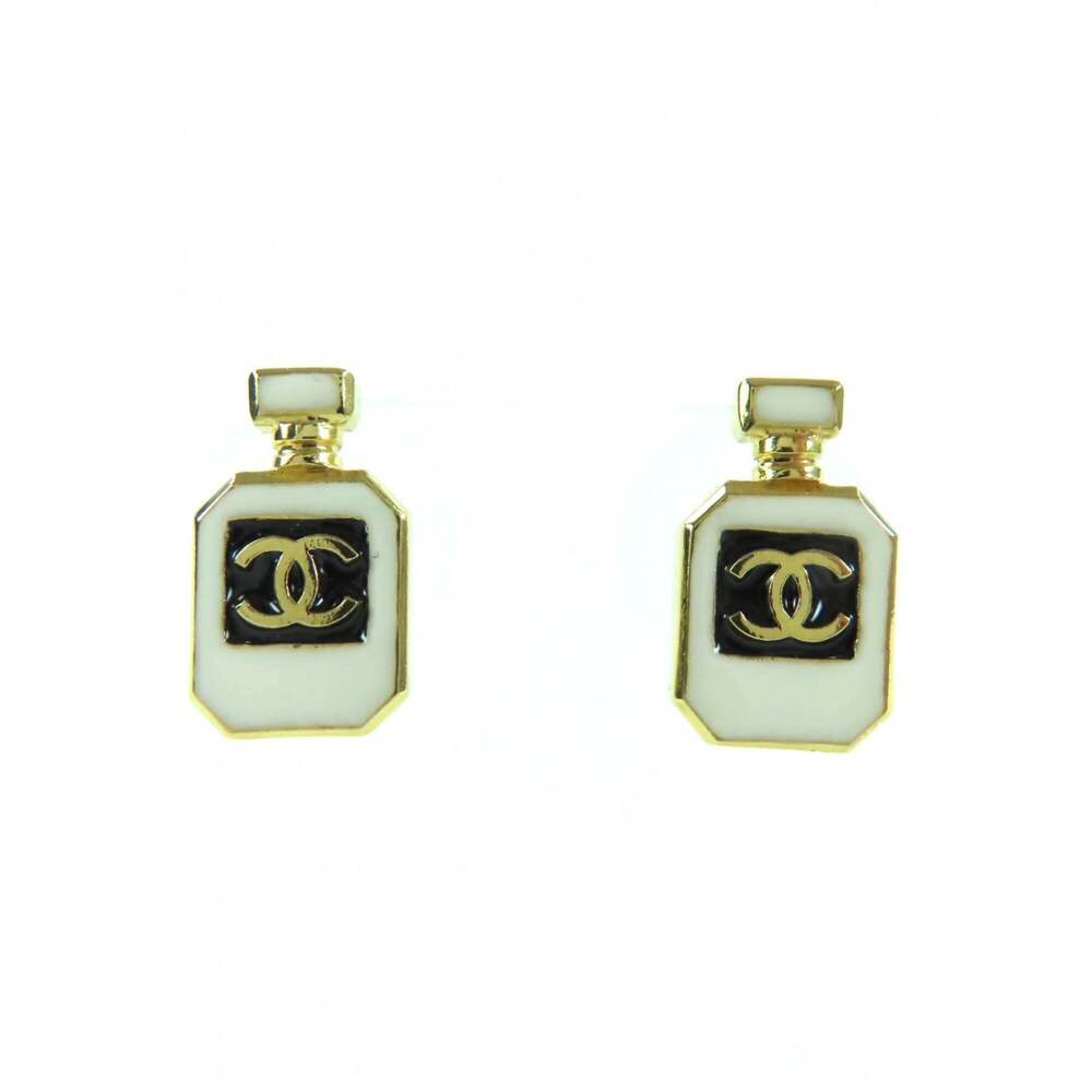 Chanel Cc Logo Earrings Metal Gold-Tone #250124C10B